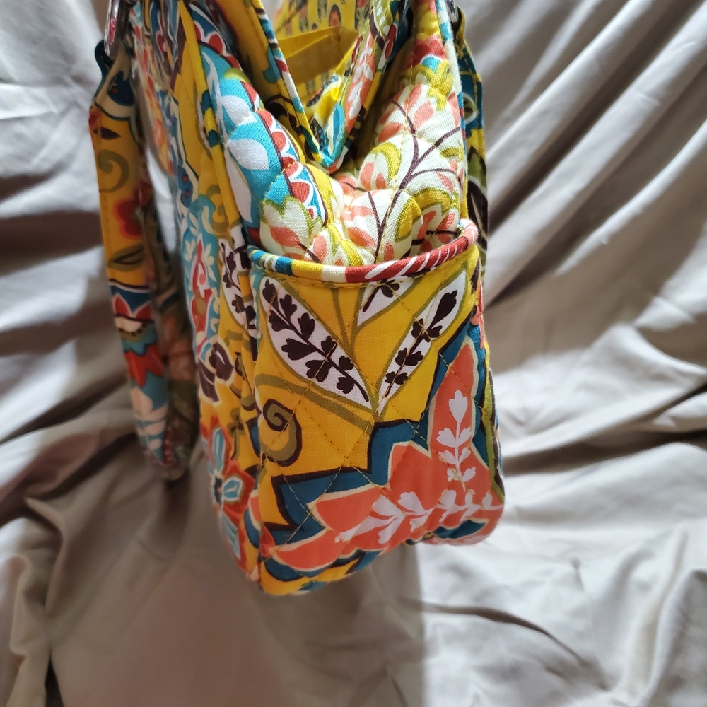 Vera Bradley Yellow Floral Quilted Shoulder Bag - Picture 3 of 14